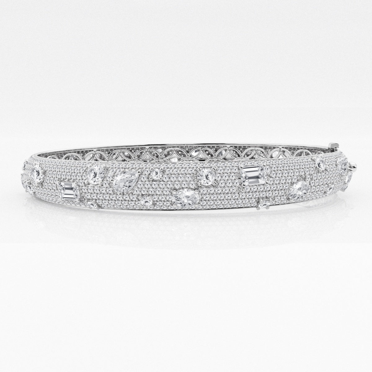 Multi-Shape Moissanite Scatter Bangle Bracelet