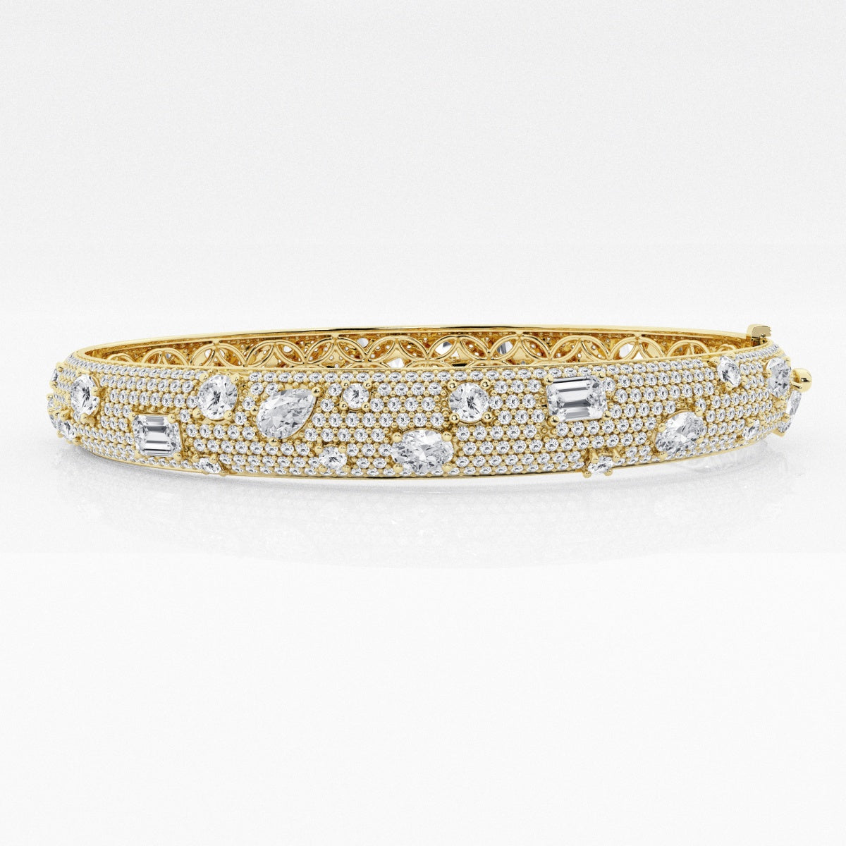 Multi-Shape Moissanite Scatter Bangle Bracelet