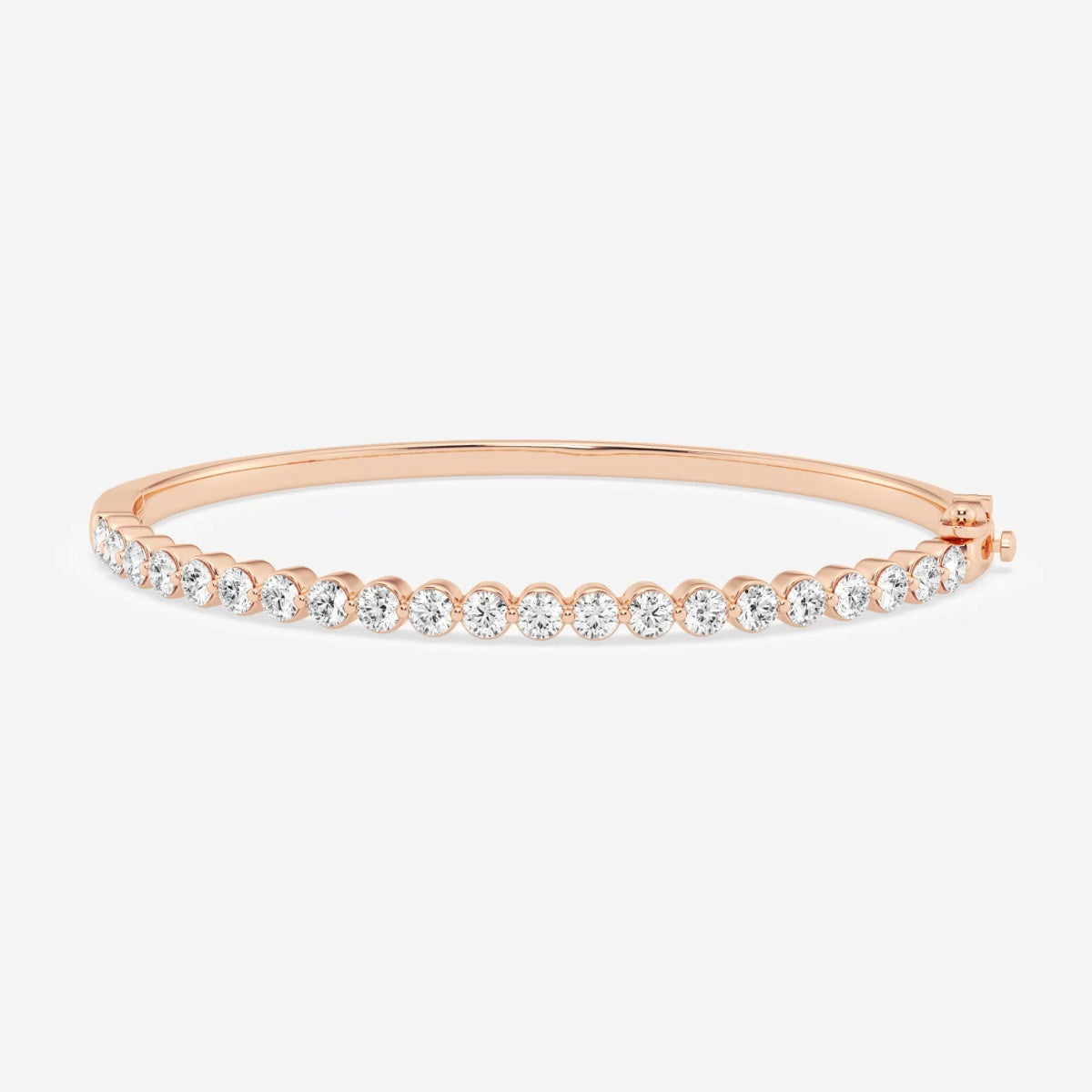 Round Moissanite Floating Bangle Bracelet