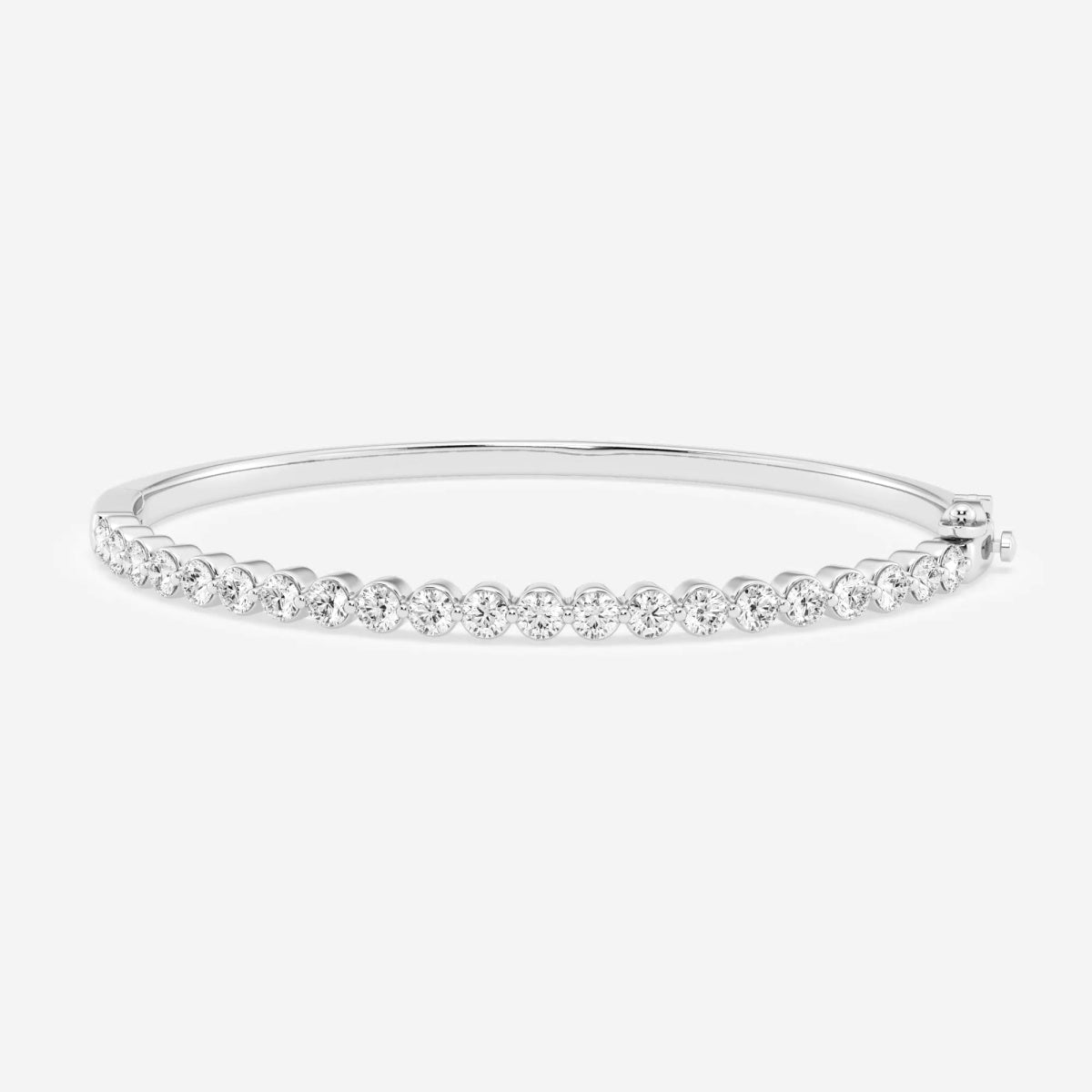 Round Moissanite Floating Bangle Bracelet