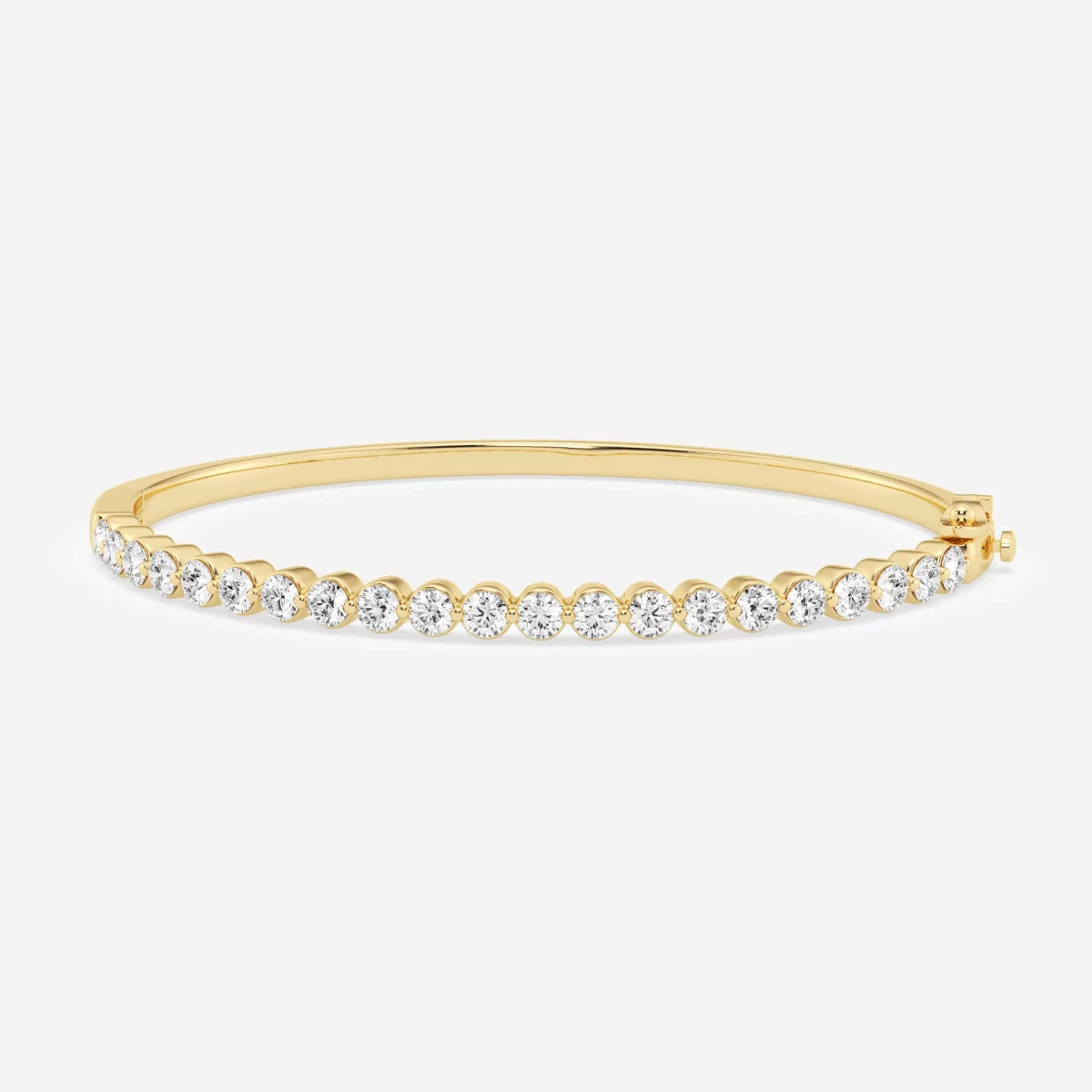 Round Moissanite Floating Bangle Bracelet