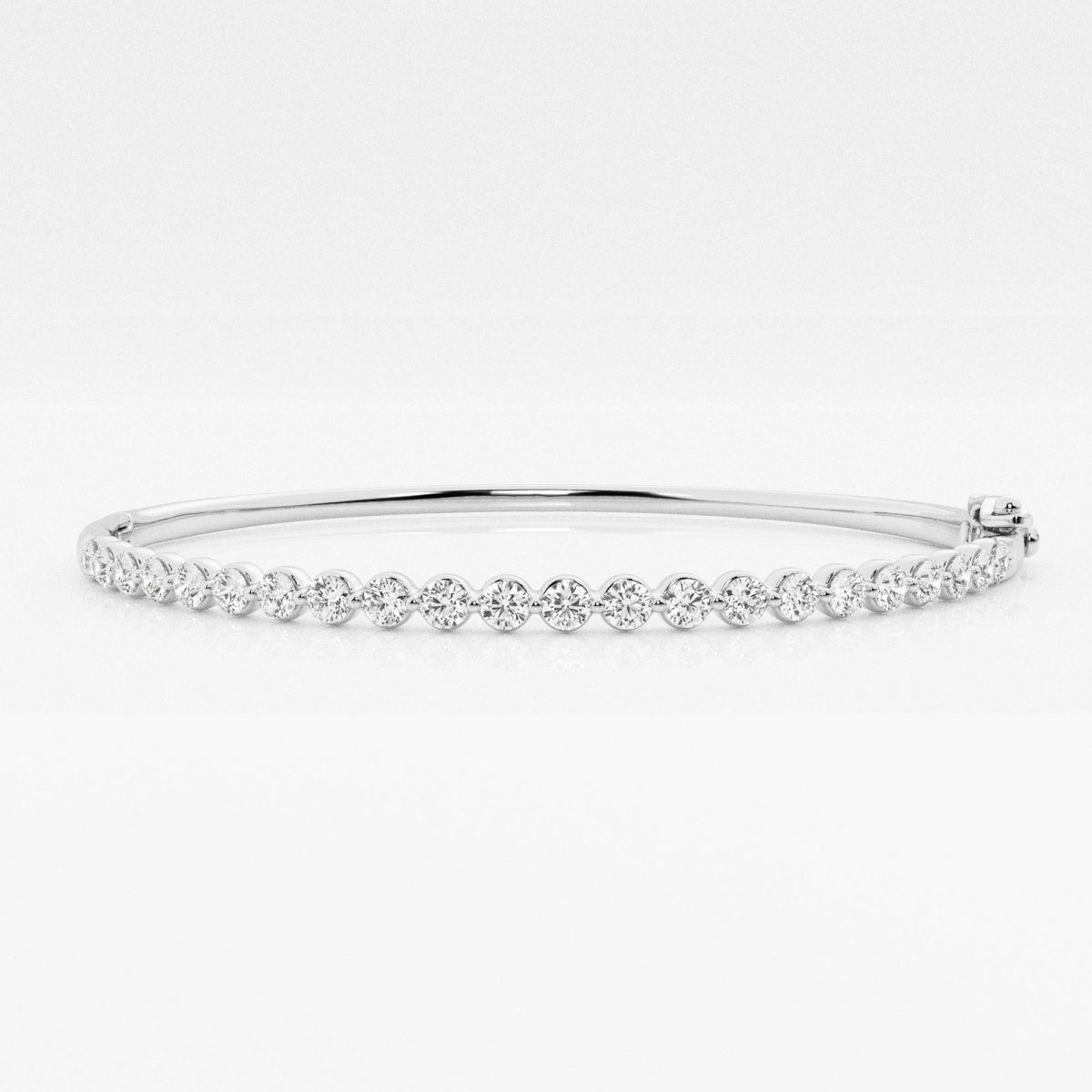 Round Moissanite Bold Bangle Bracelet