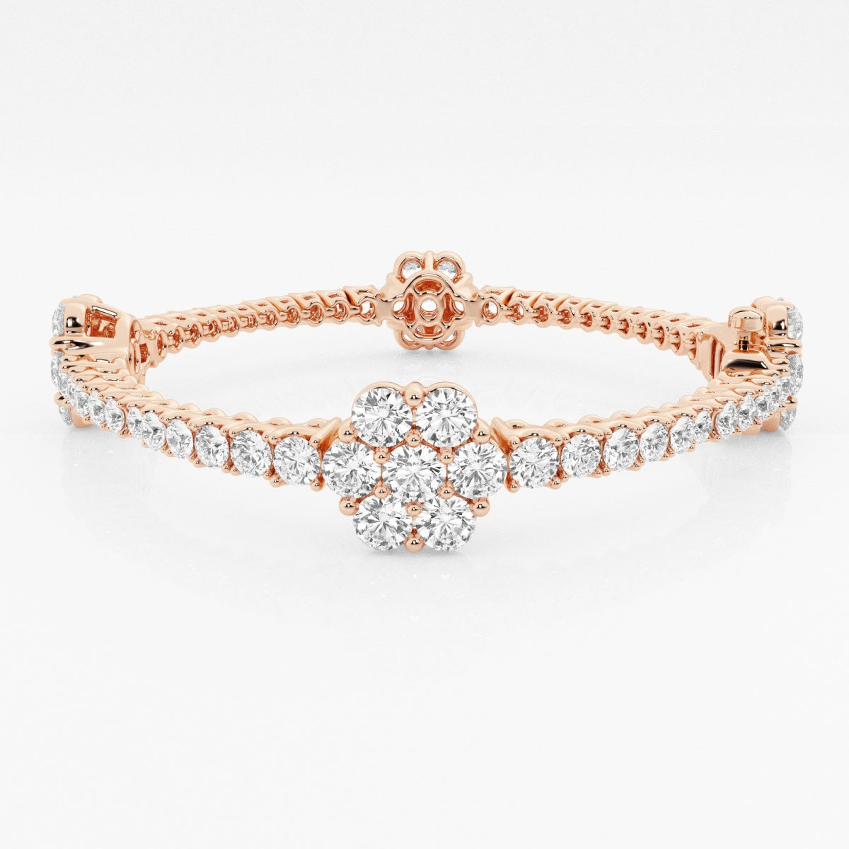 Round Moissanite Shared Prong Fashion Bracelet