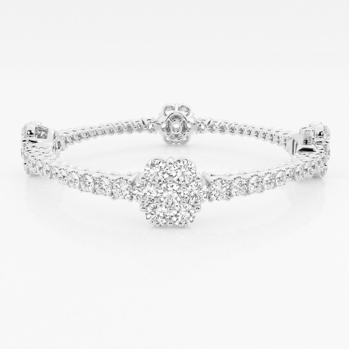Round Moissanite Shared Prong Fashion Bracelet
