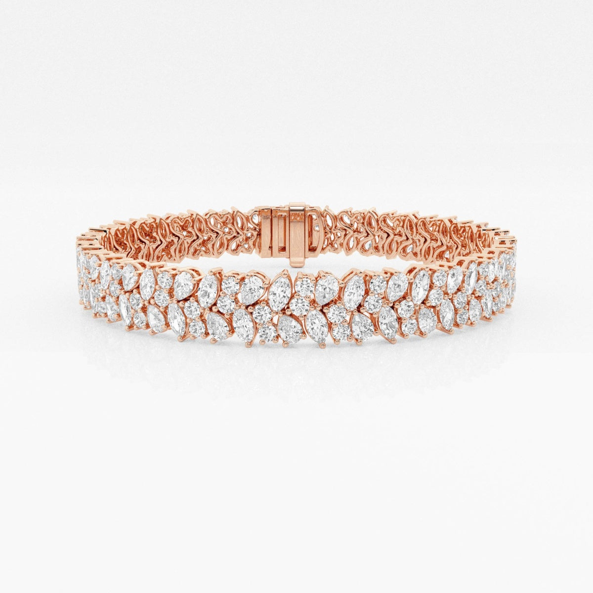 Badgley Mischka Round, Pear, Marquise Moissanite Alternating Fashion Bracelet