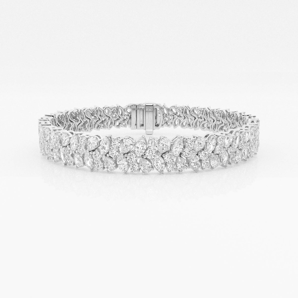 Badgley Mischka Round, Pear, Marquise Moissanite Alternating Fashion Bracelet