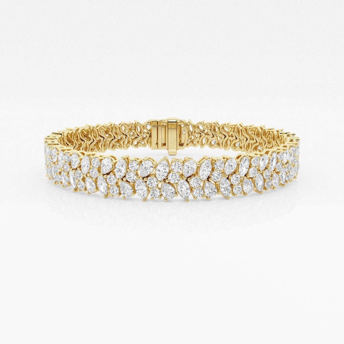 Badgley Mischka Round, Pear, Marquise Moissanite Alternating Fashion Bracelet