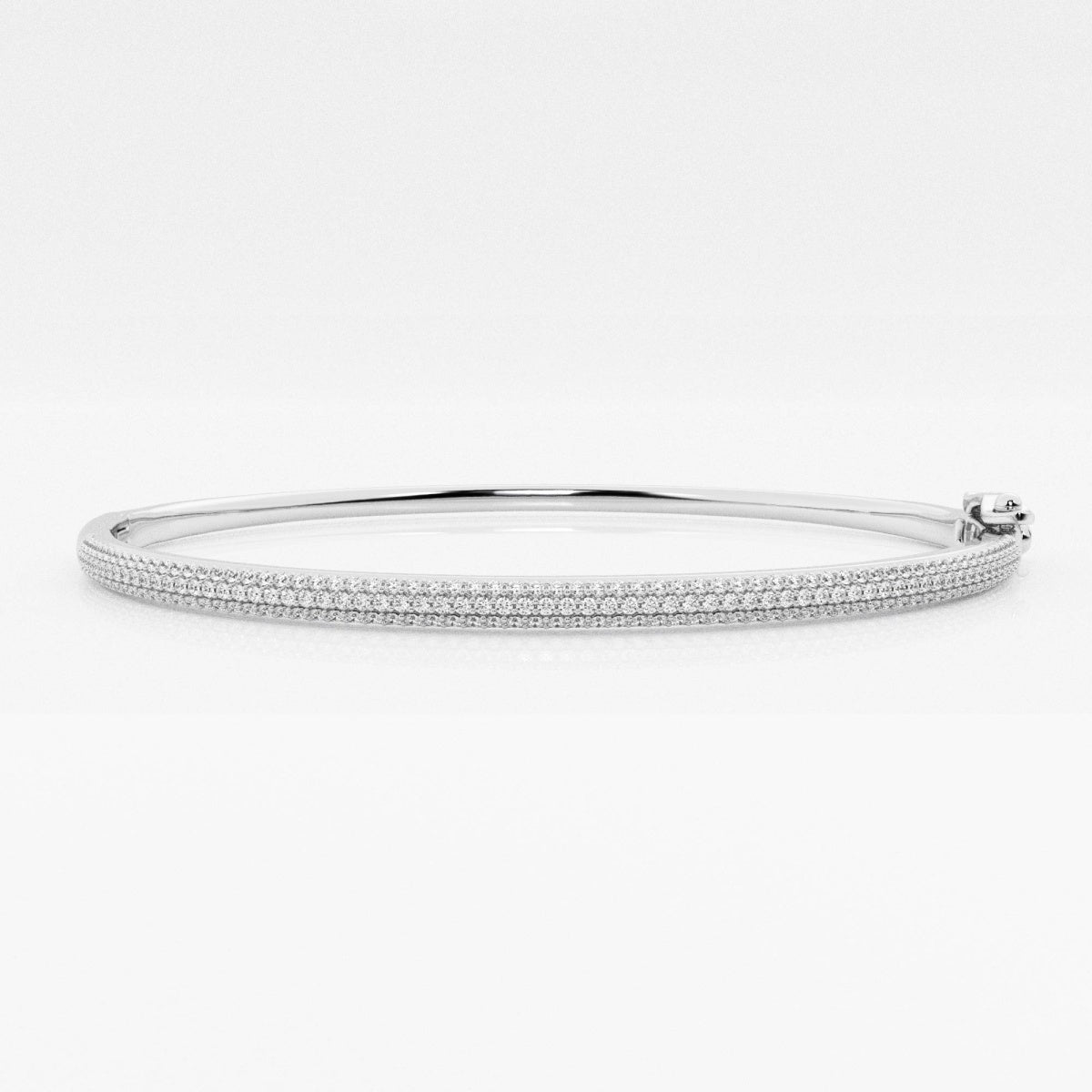 Round Moissanite Pave Bangle Bracelet