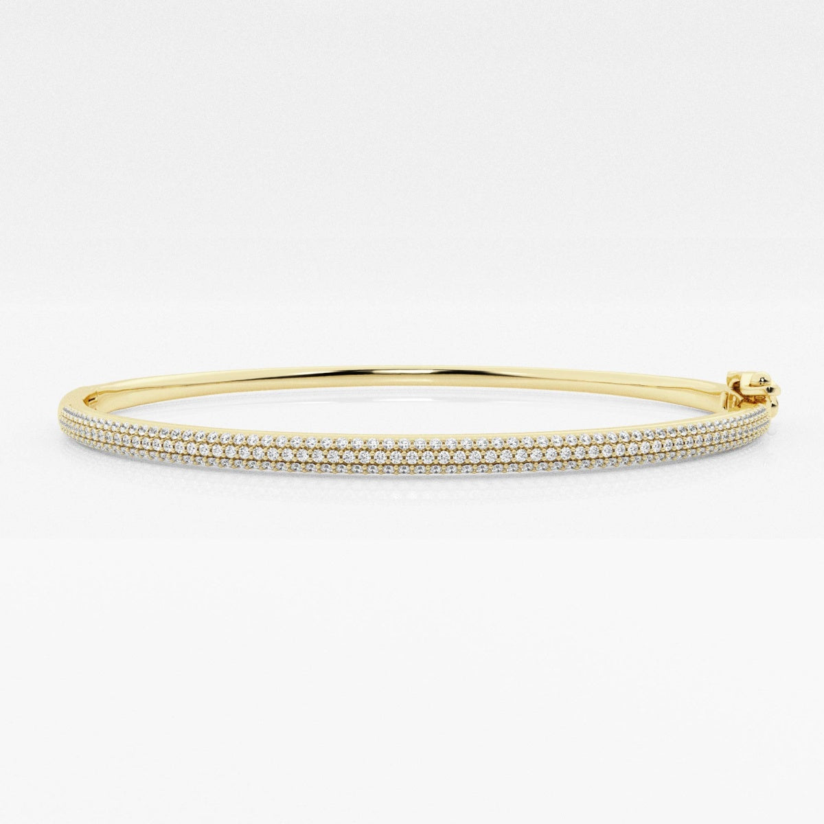 Round Moissanite Pave Bangle Bracelet