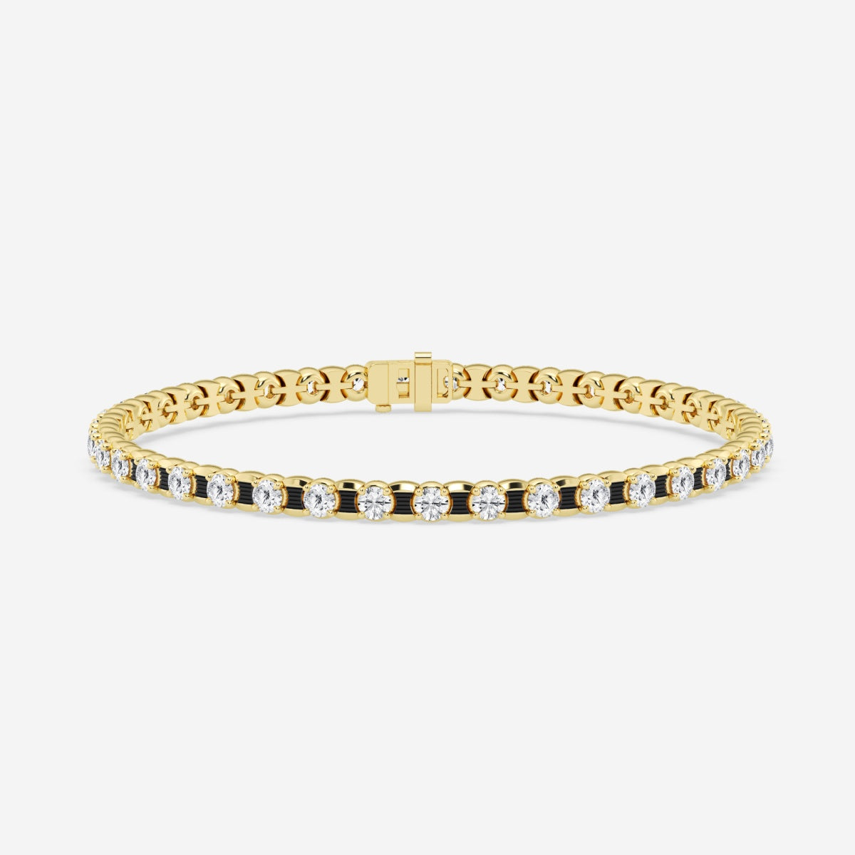 Round Moissanite Tennis Bracelet With Black Rhodium