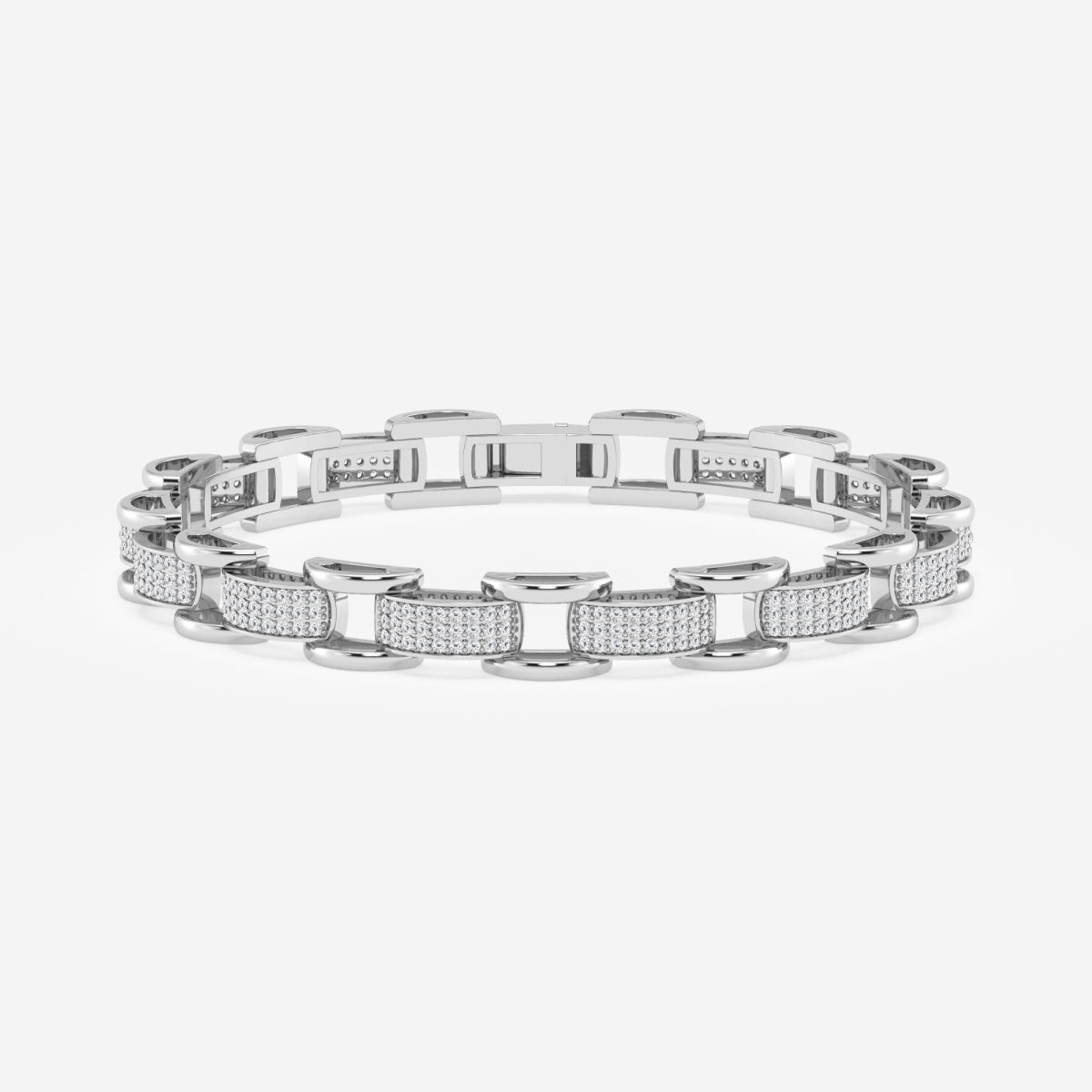Round Moissanite Station Pave Fashion Bracelet