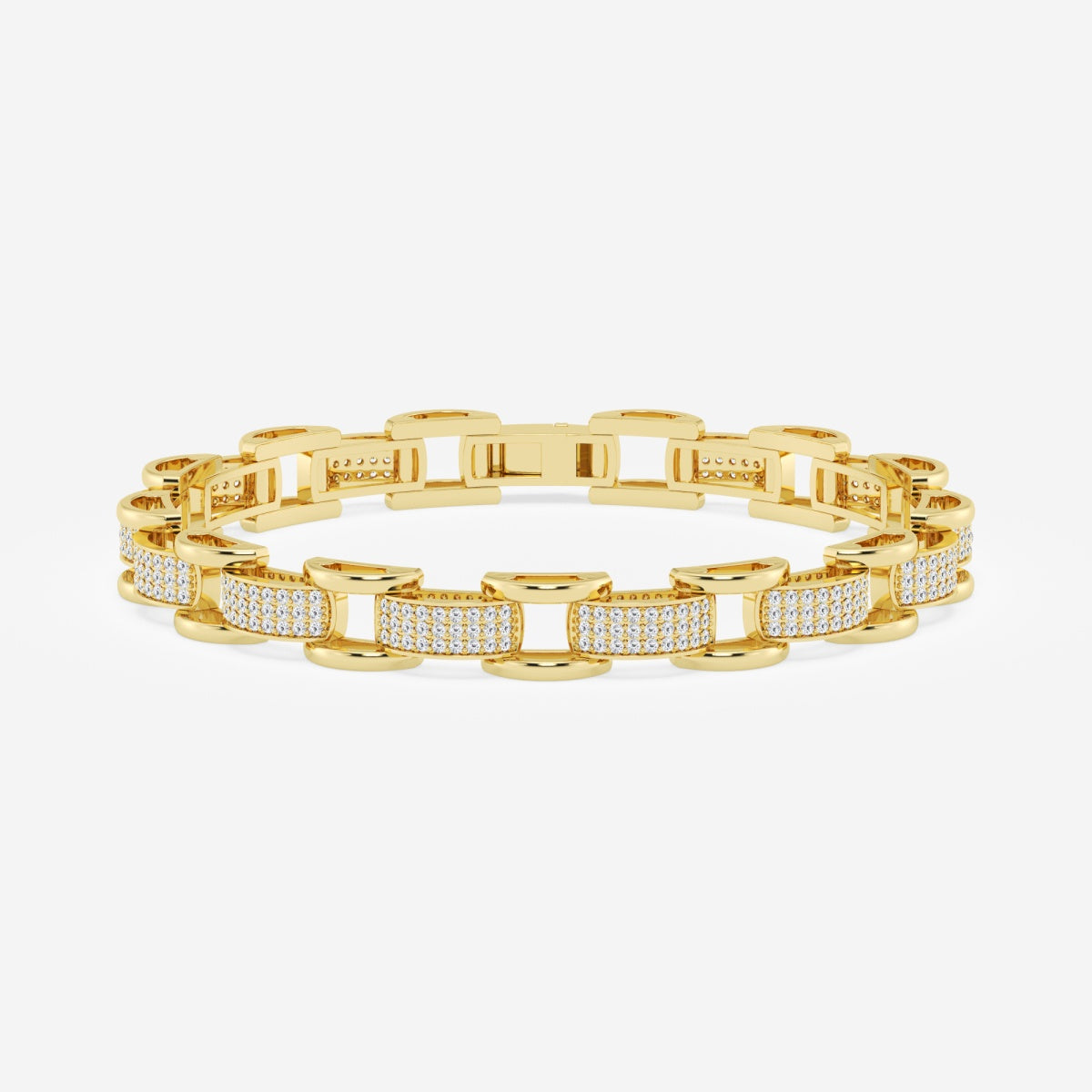 Round Moissanite Station Pave Fashion Bracelet