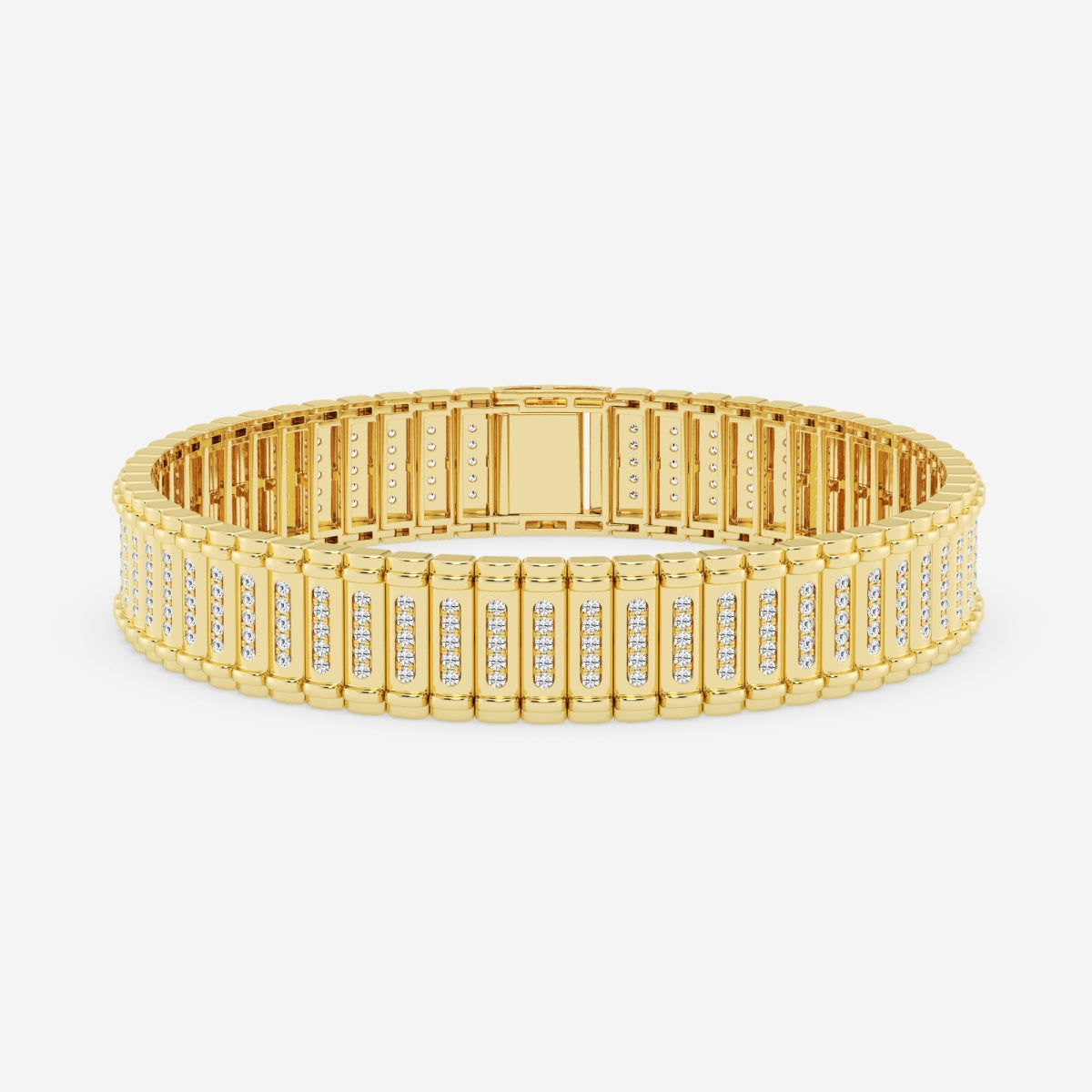 Round Moissanite Railroad Fashion Bracelet