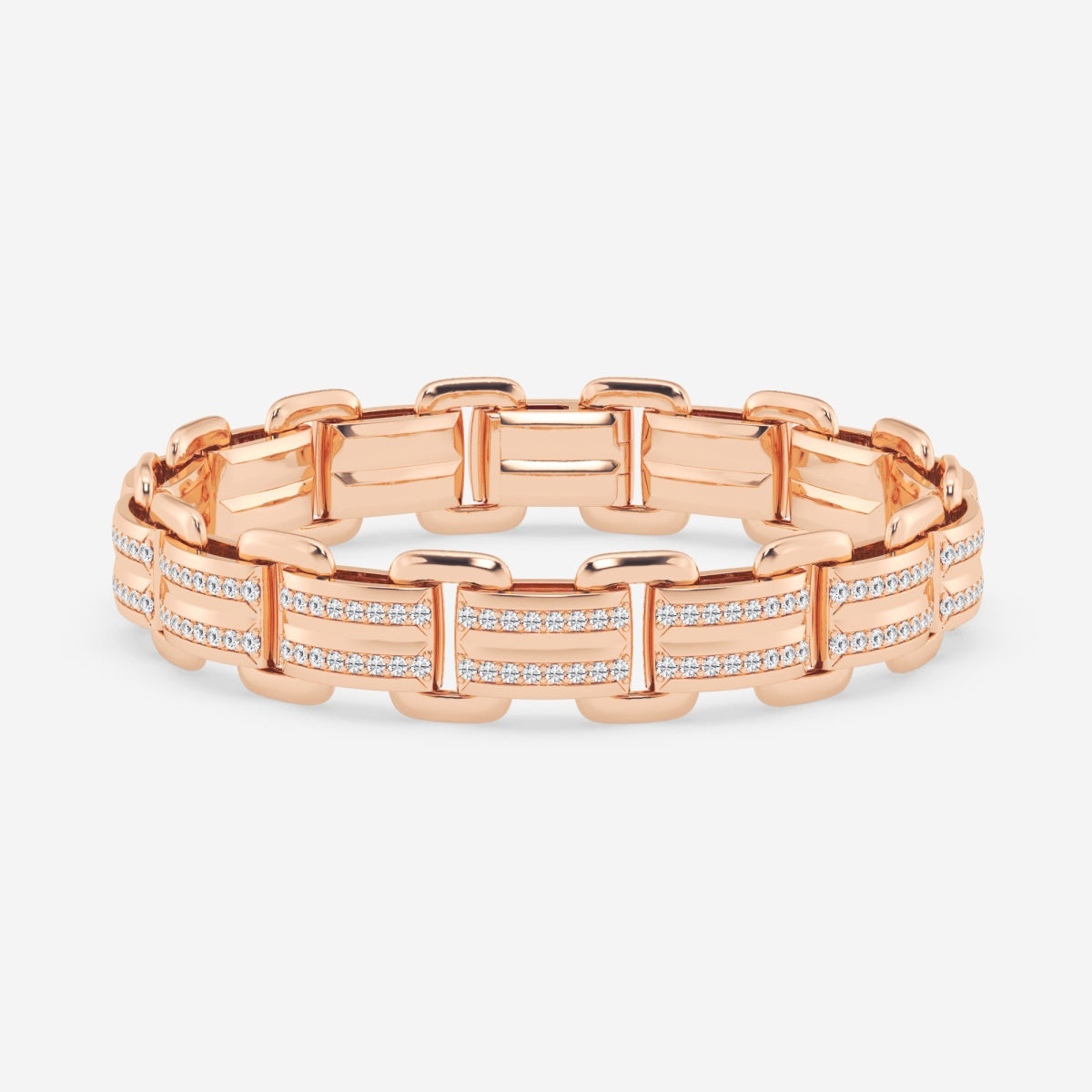 Round Moissanite Panther Link Bracelet