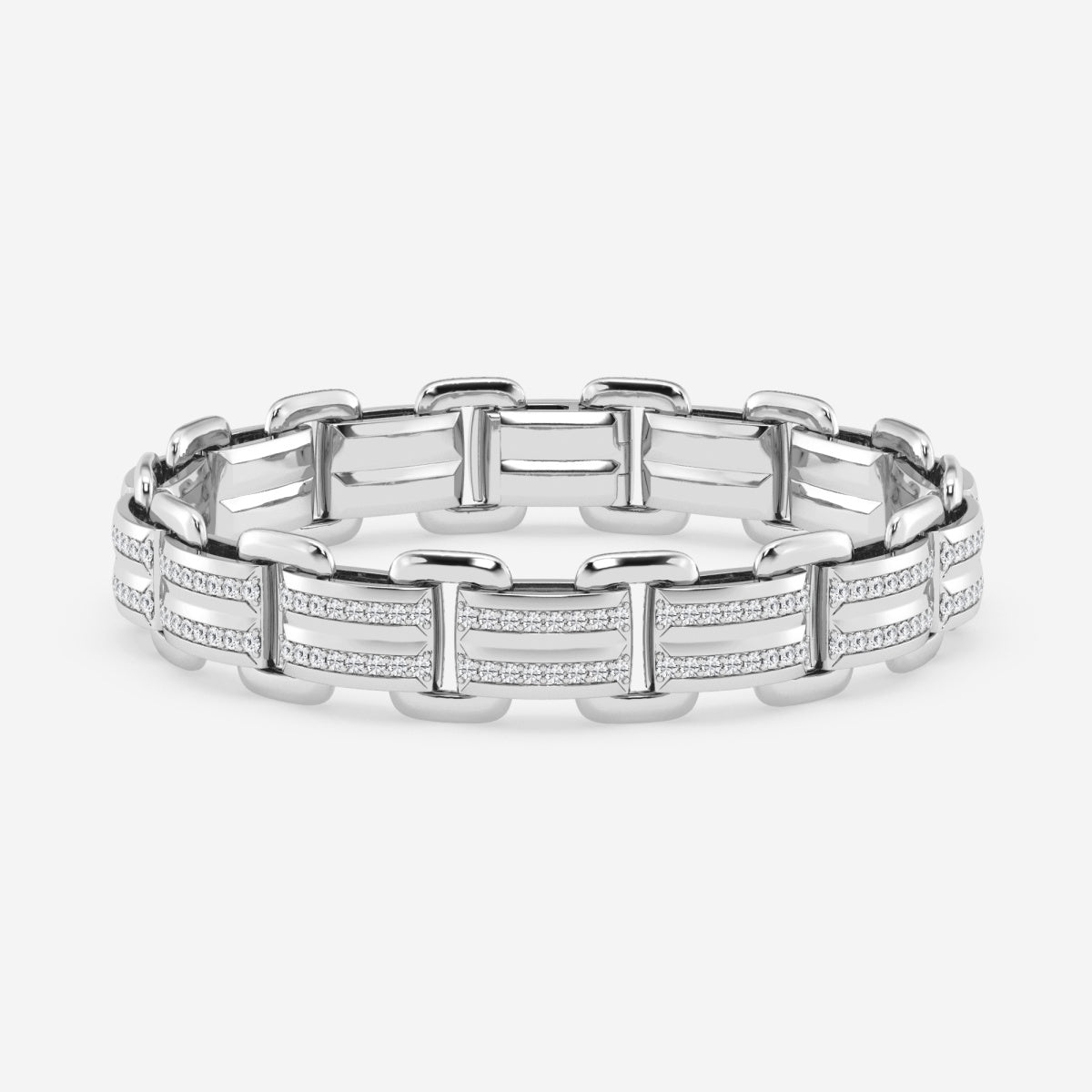 Round Moissanite Panther Link Bracelet