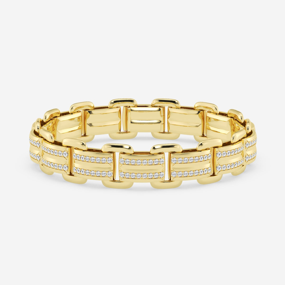 Round Moissanite Panther Link Bracelet