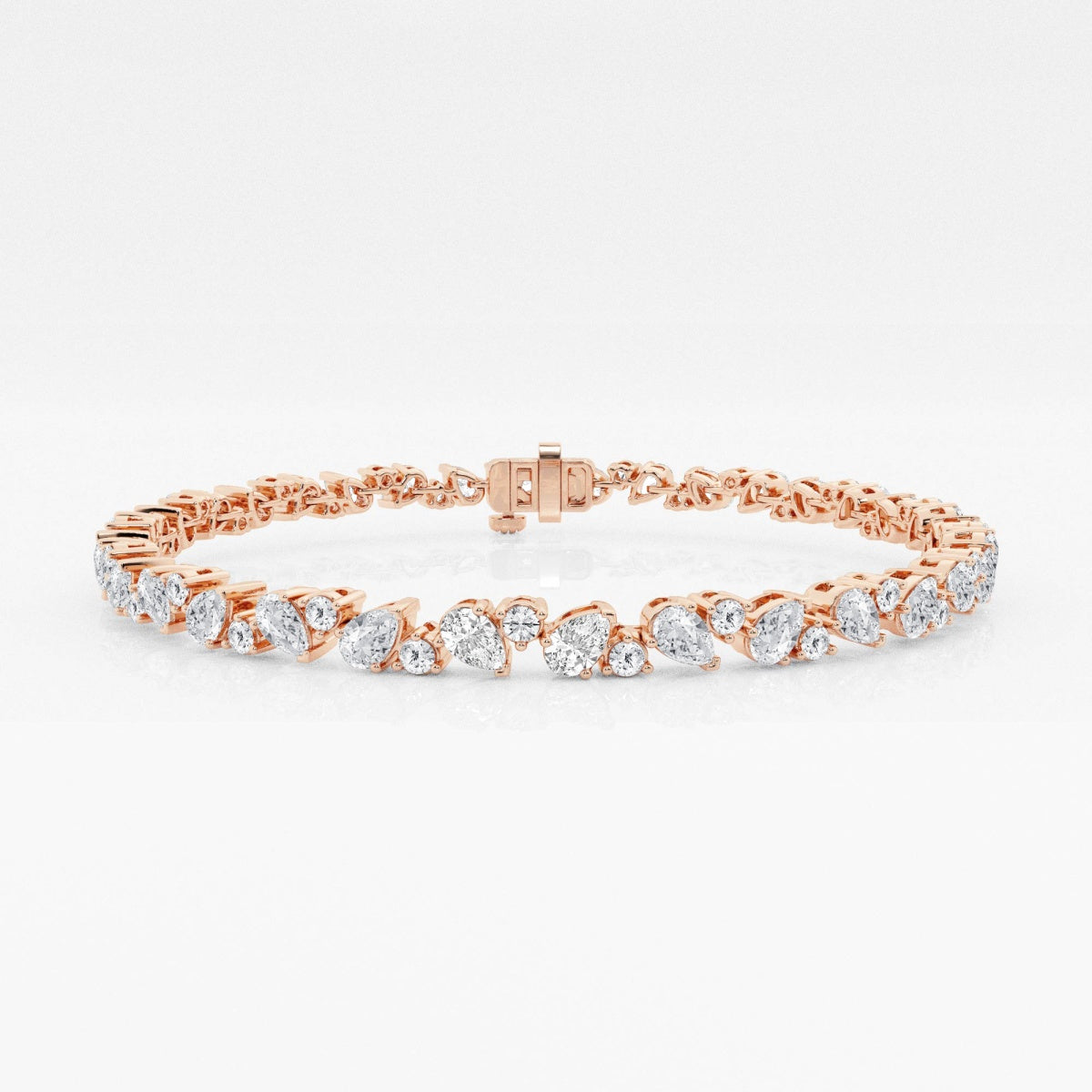Round and Pear Moissanite Alternating Fashion Bracelet