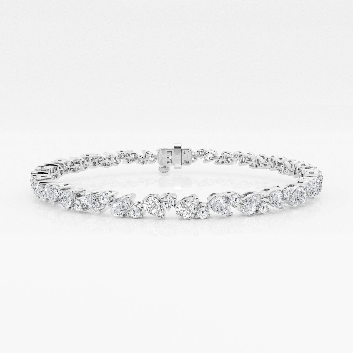 Round and Pear Moissanite Alternating Fashion Bracelet