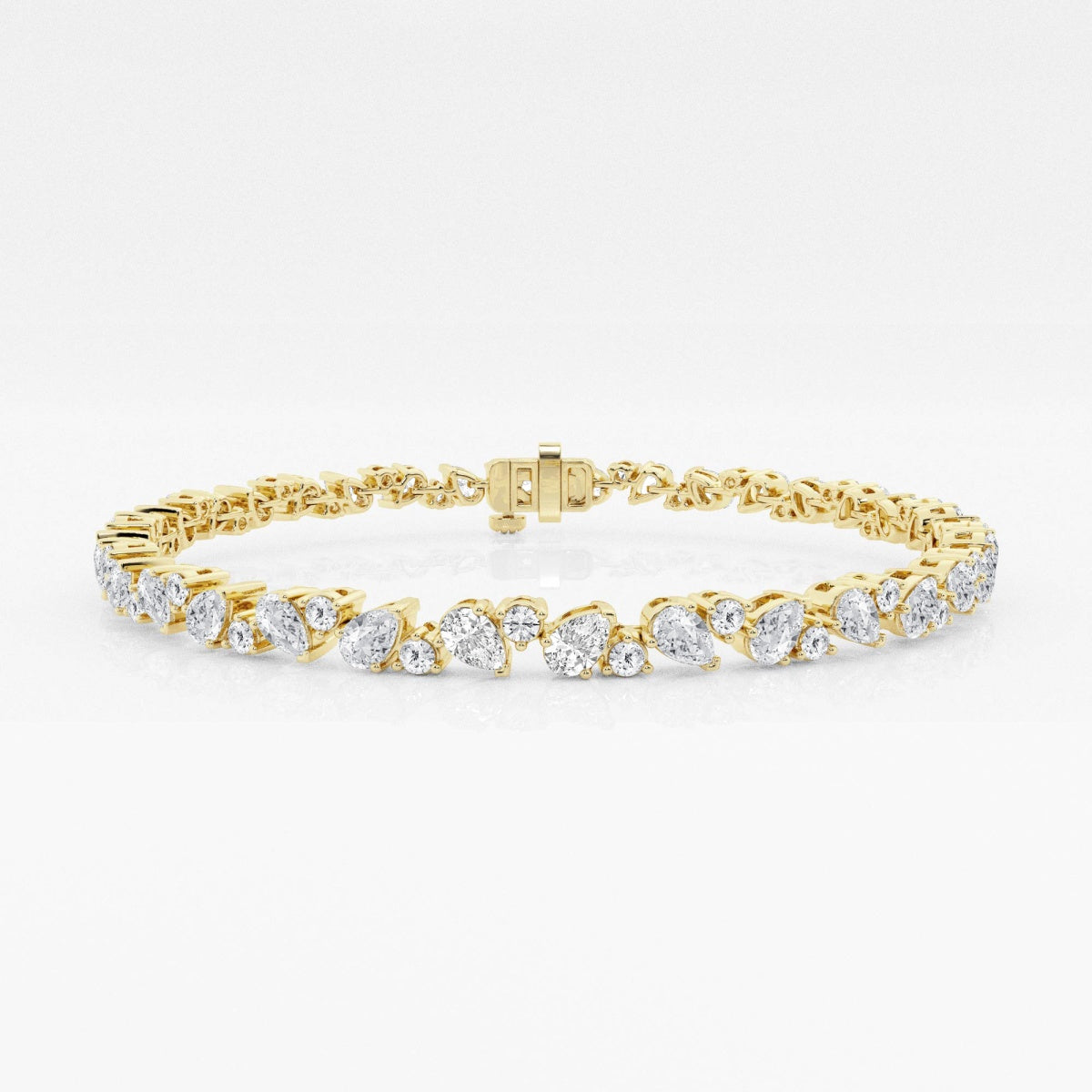 Round and Pear Moissanite Alternating Fashion Bracelet