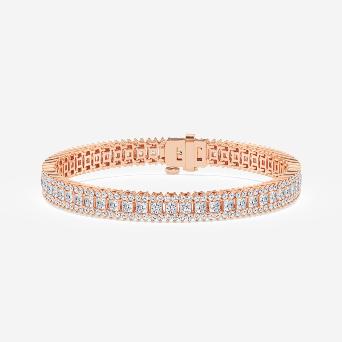 Princess Moissanite Railroad Fashion Bracelet