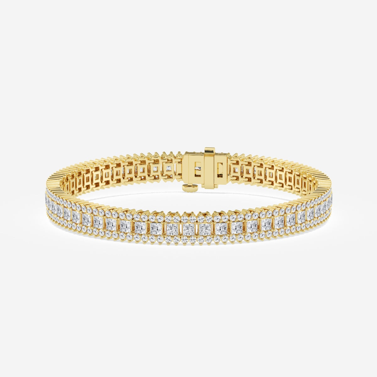 Princess Moissanite Railroad Fashion Bracelet