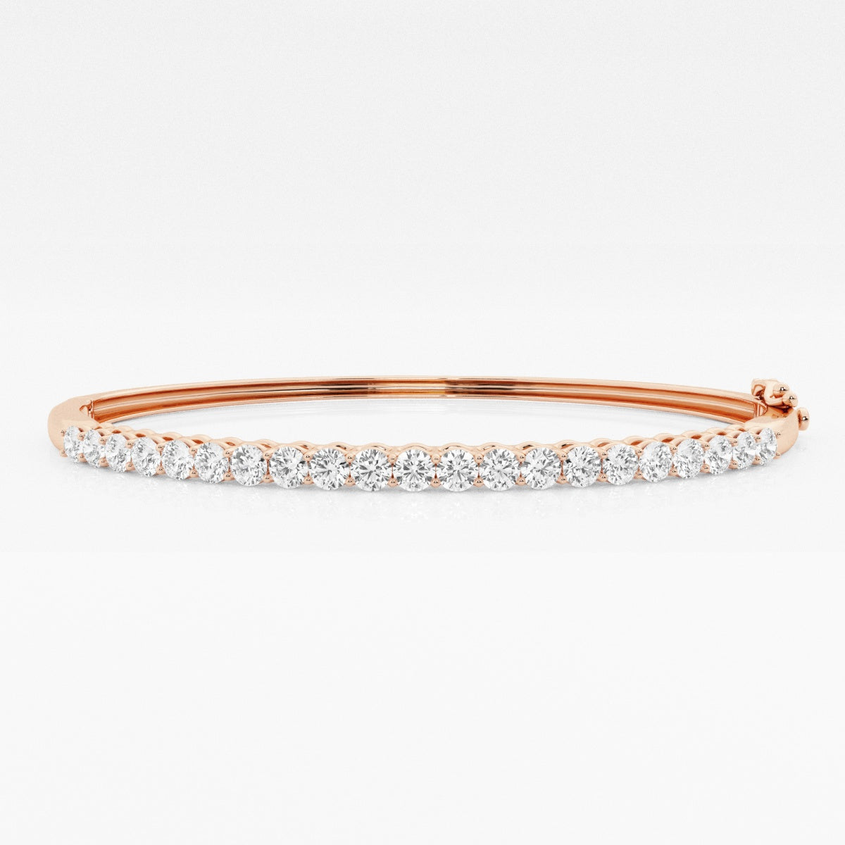 Round Moissanite Shared Prongs Bangle Bracelet