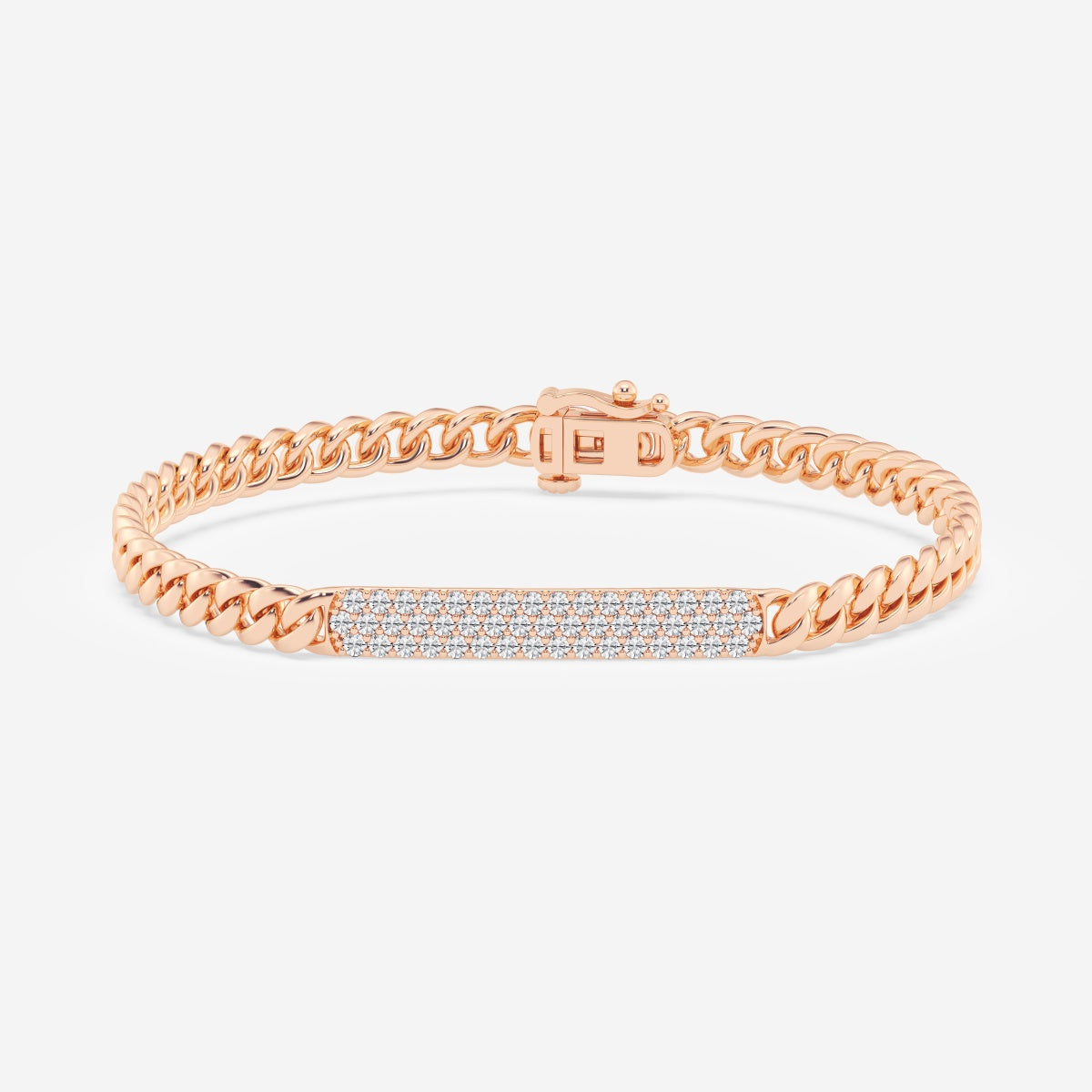 Center Bar Pavé Cuban Bracelet