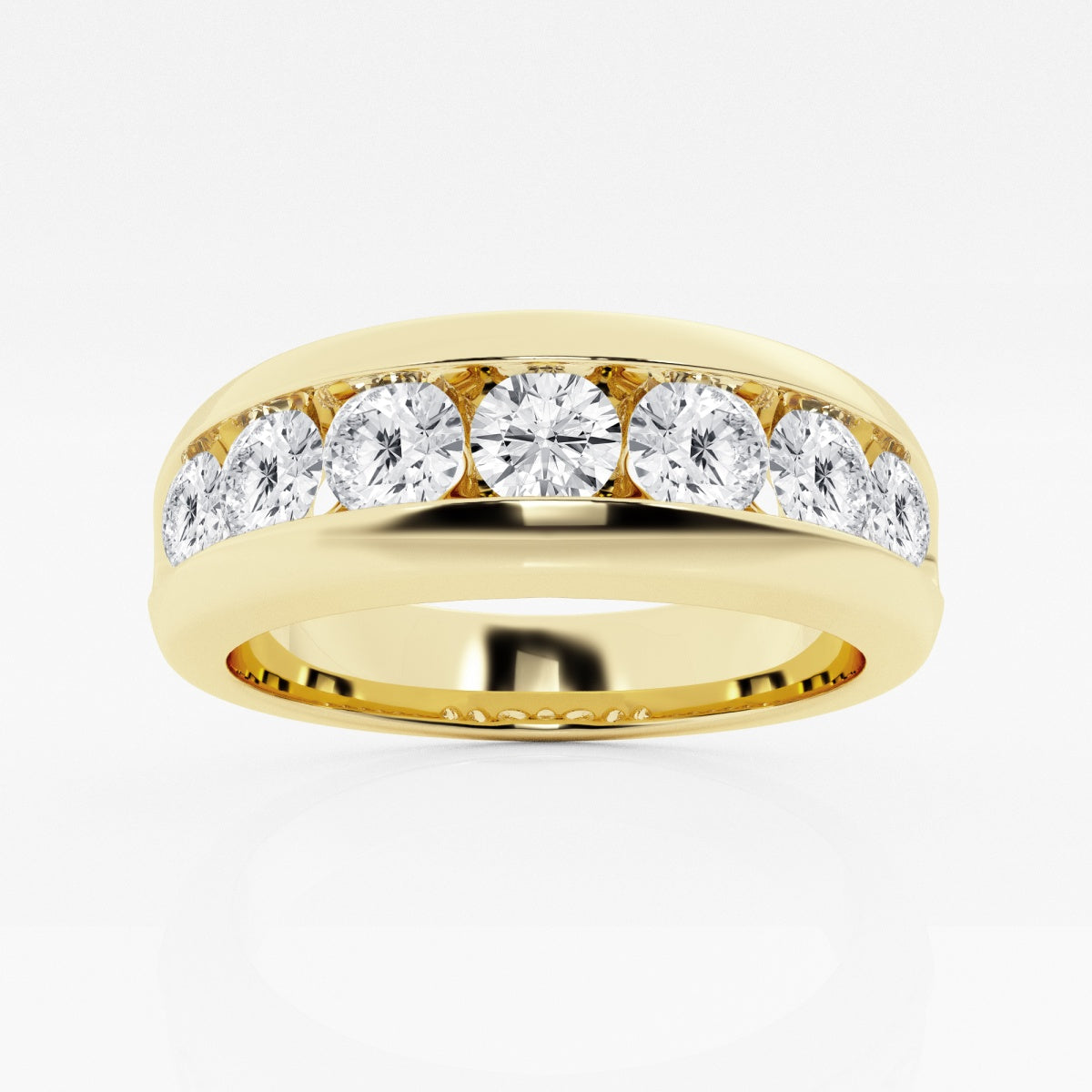 Round Moissanite Men's Channel Set Wedding Band