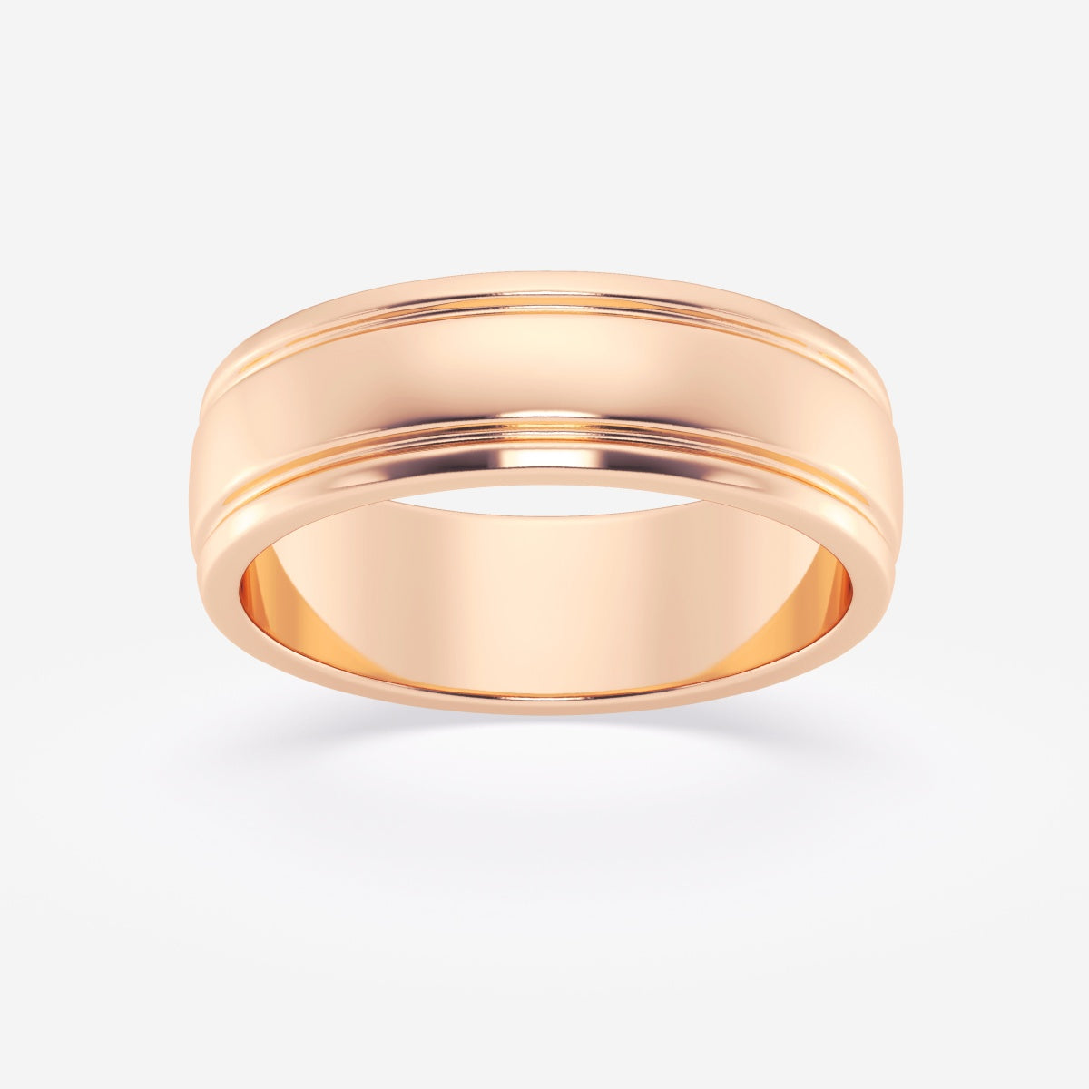 High Polish Inlay Wedding Band