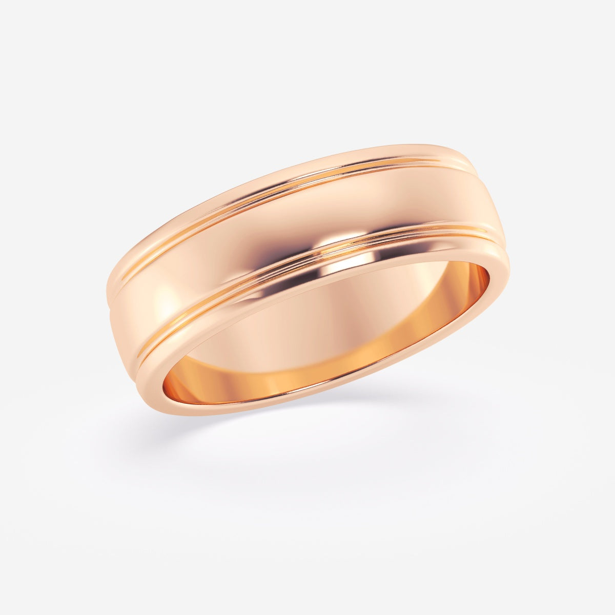 High Polish Inlay Wedding Band