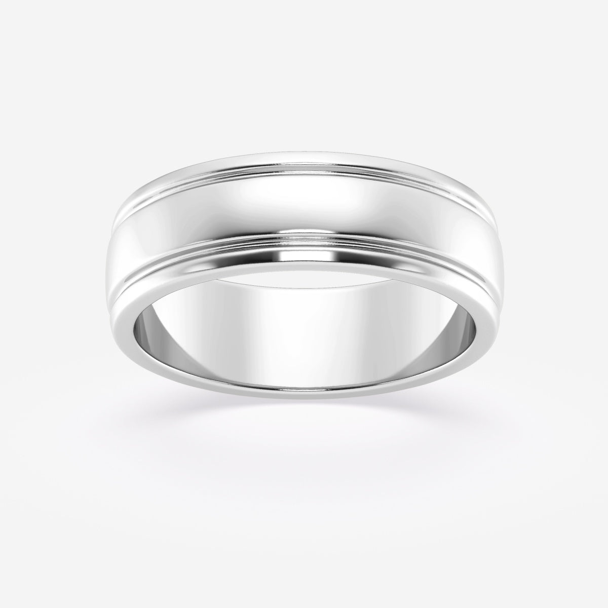 High Polish Inlay Wedding Band