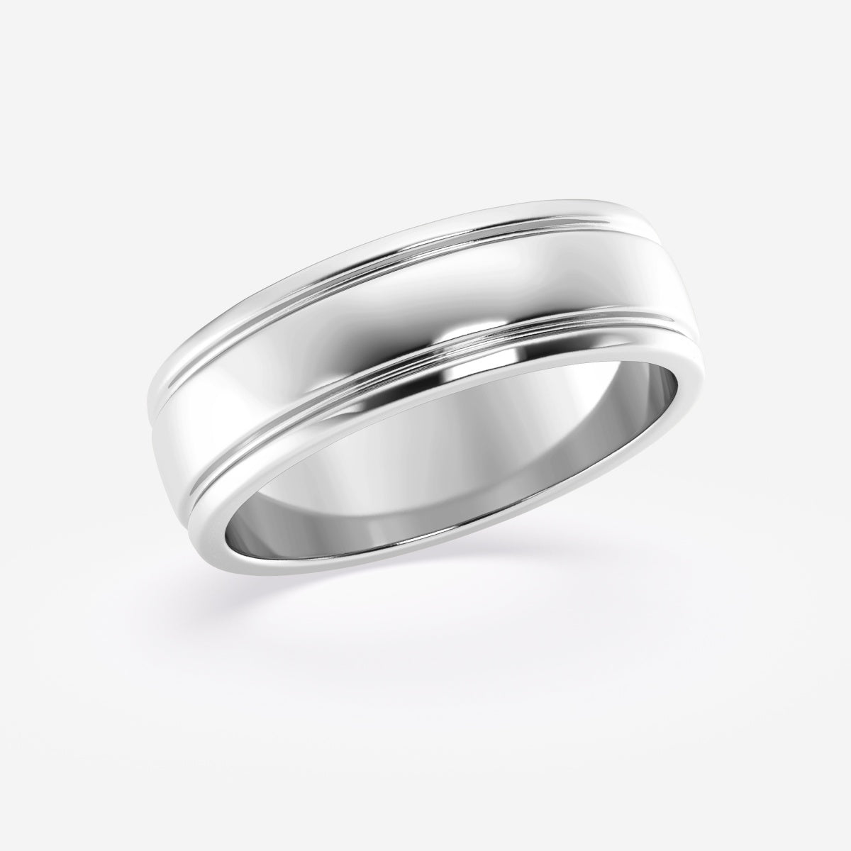 High Polish Inlay Wedding Band