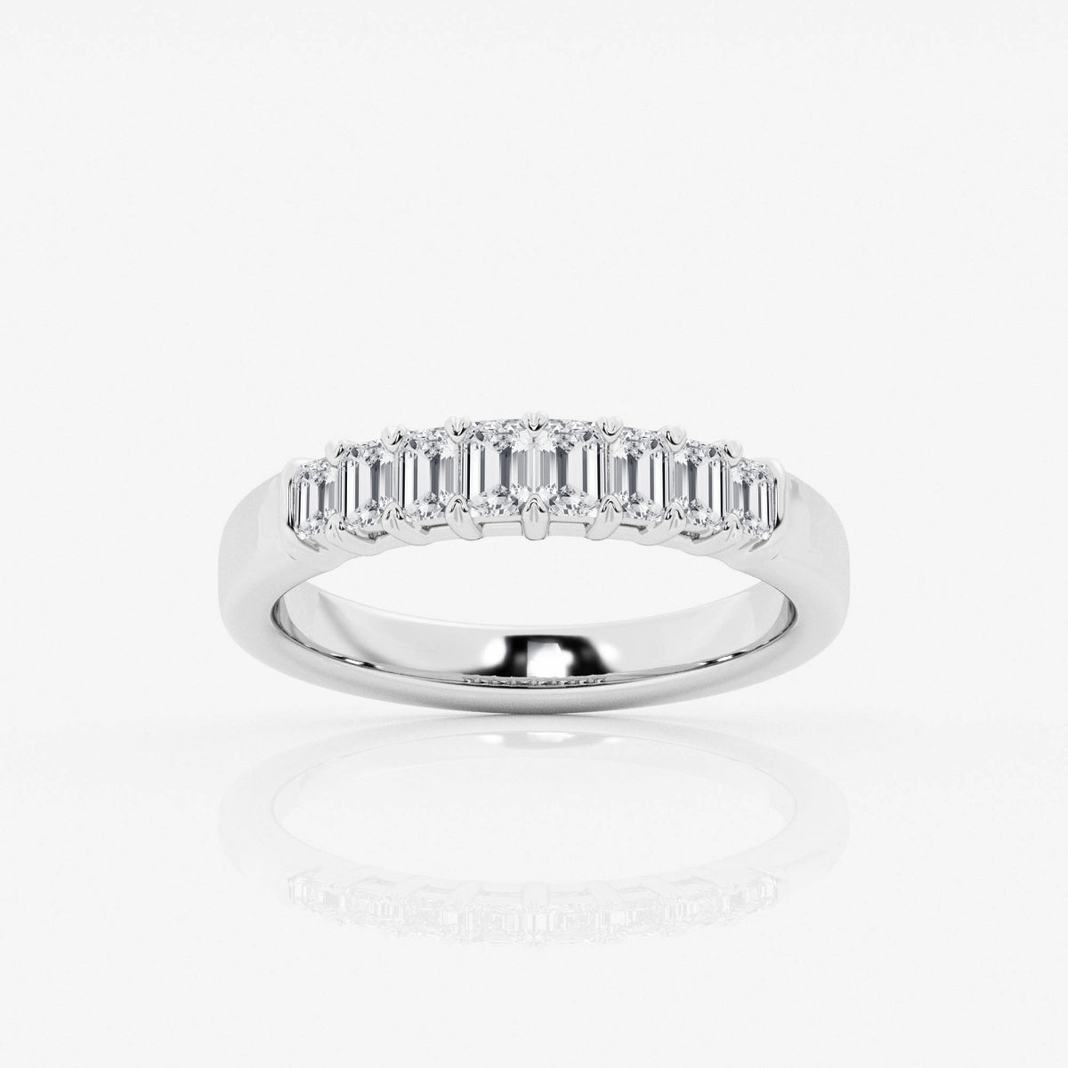 Emerald Moissanite Eight Stone Anniversary Band