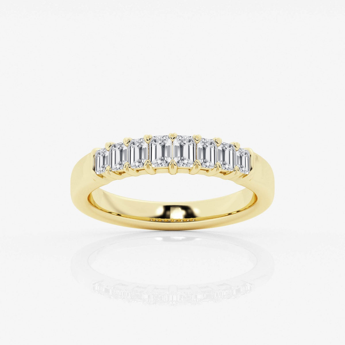 Emerald Moissanite Eight Stone Anniversary Band