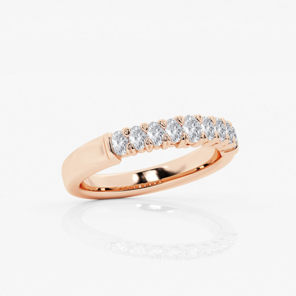Oval Moissanite Nine Stone Anniversary Band