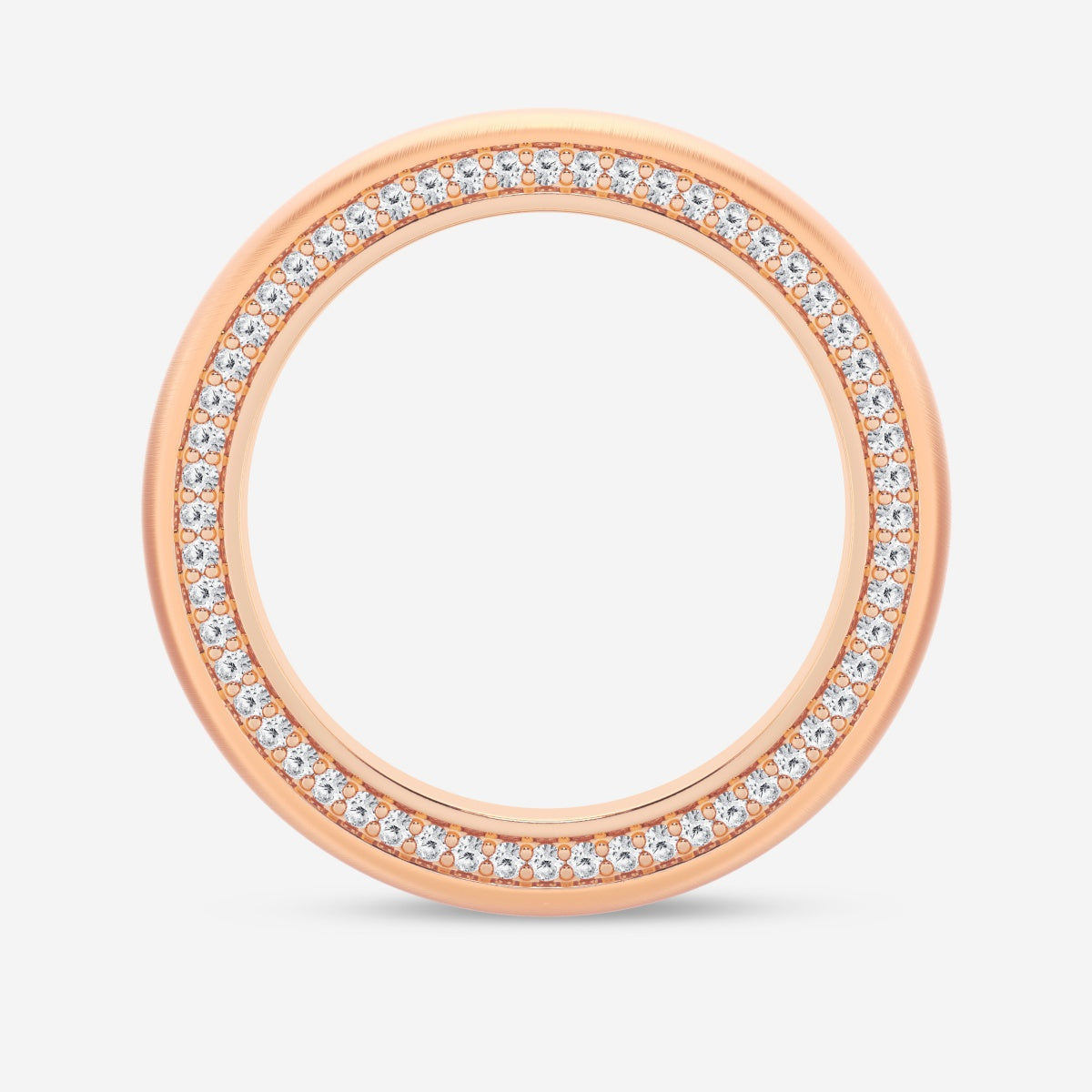 Round Moissanite Domed Satin Finish Eternity Band
