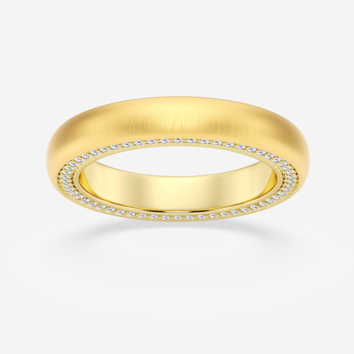 Round Moissanite Domed Satin Finish Eternity Band