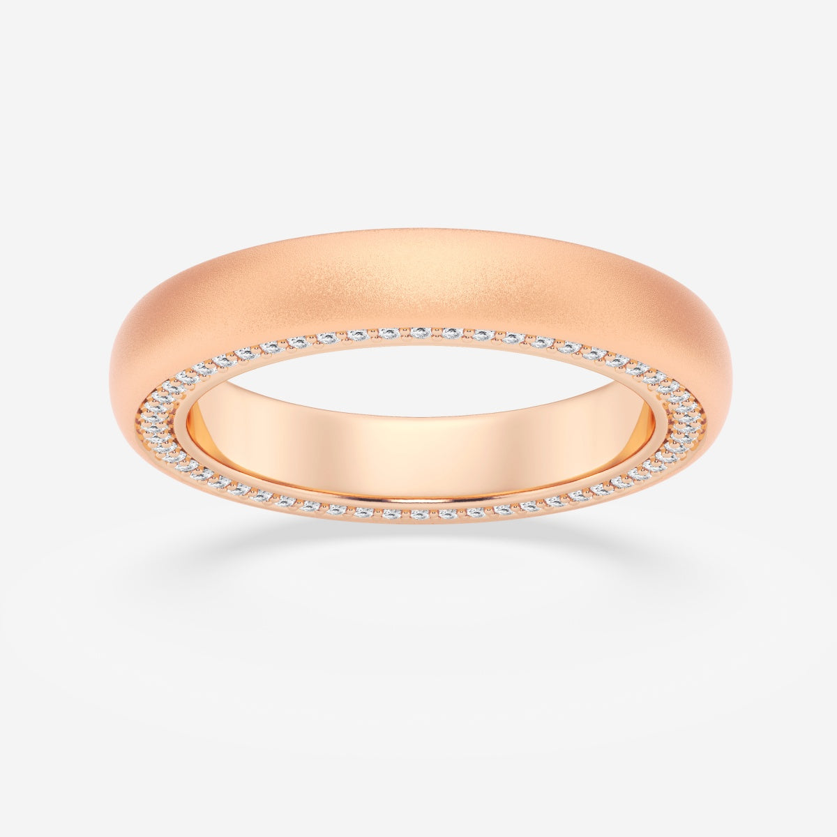 Round Moissanite 4mm Domed Sandblast Finish Eternity Band
