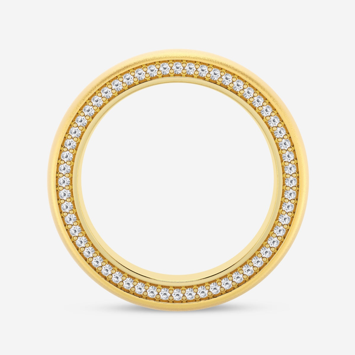 Round Moissanite Domed Sandblast Finish Eternity Band