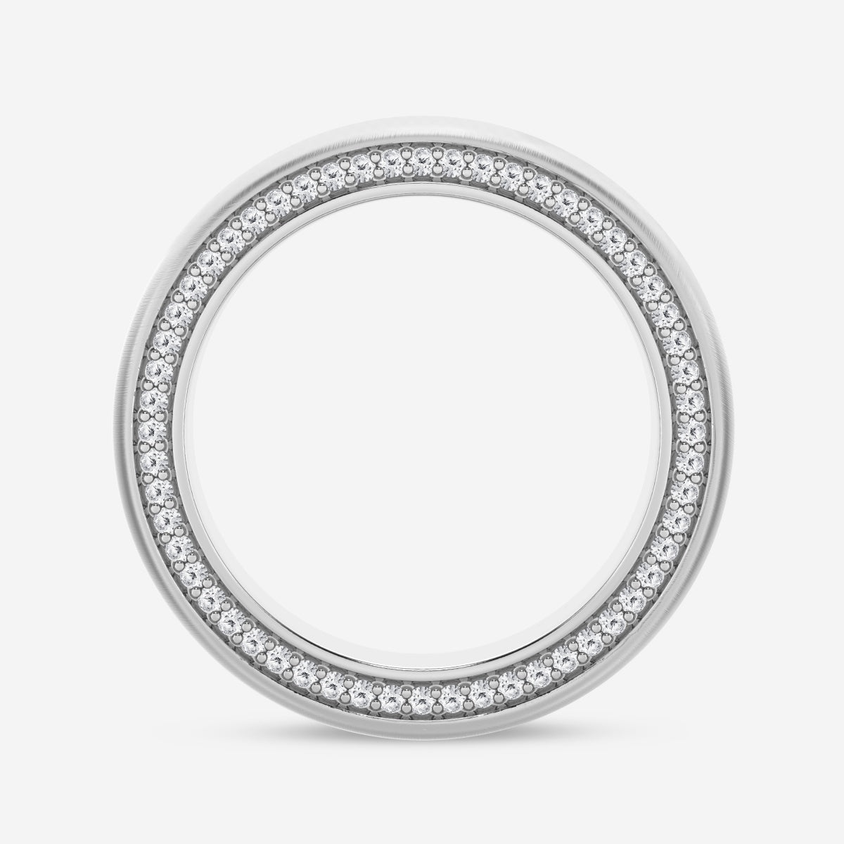 Round Moissanite Domed Satin Finish Eternity Band
