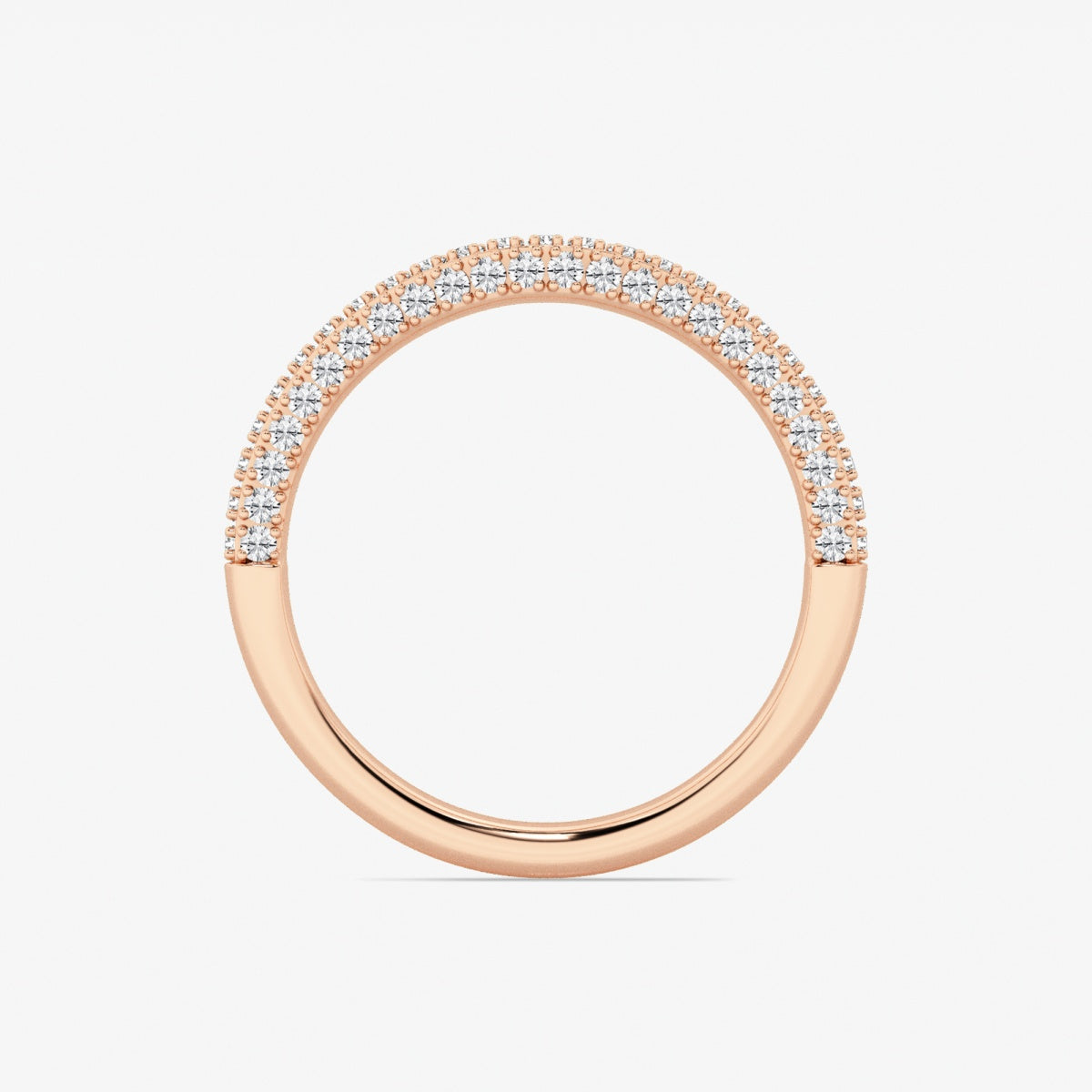 Round Moissanite Prong Set Contour Wedding Band