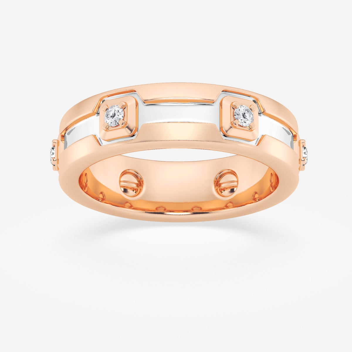 Round Moissanite Wedding Band