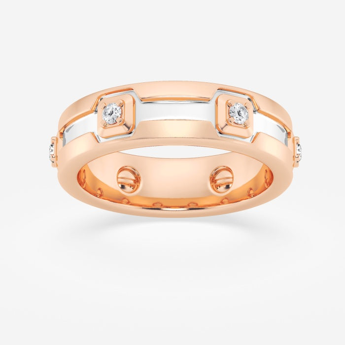Round Moissanite Wedding Band