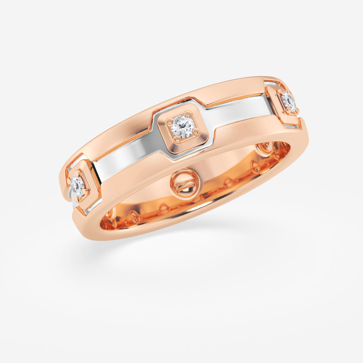 Round Moissanite Wedding Band