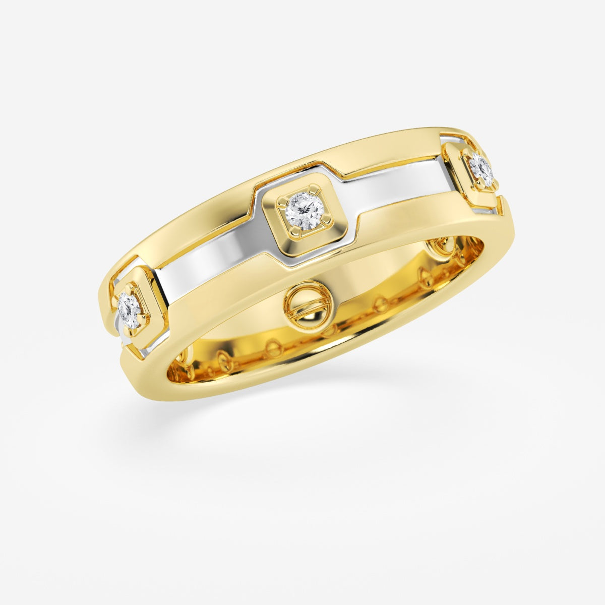 Round Moissanite Wedding Band