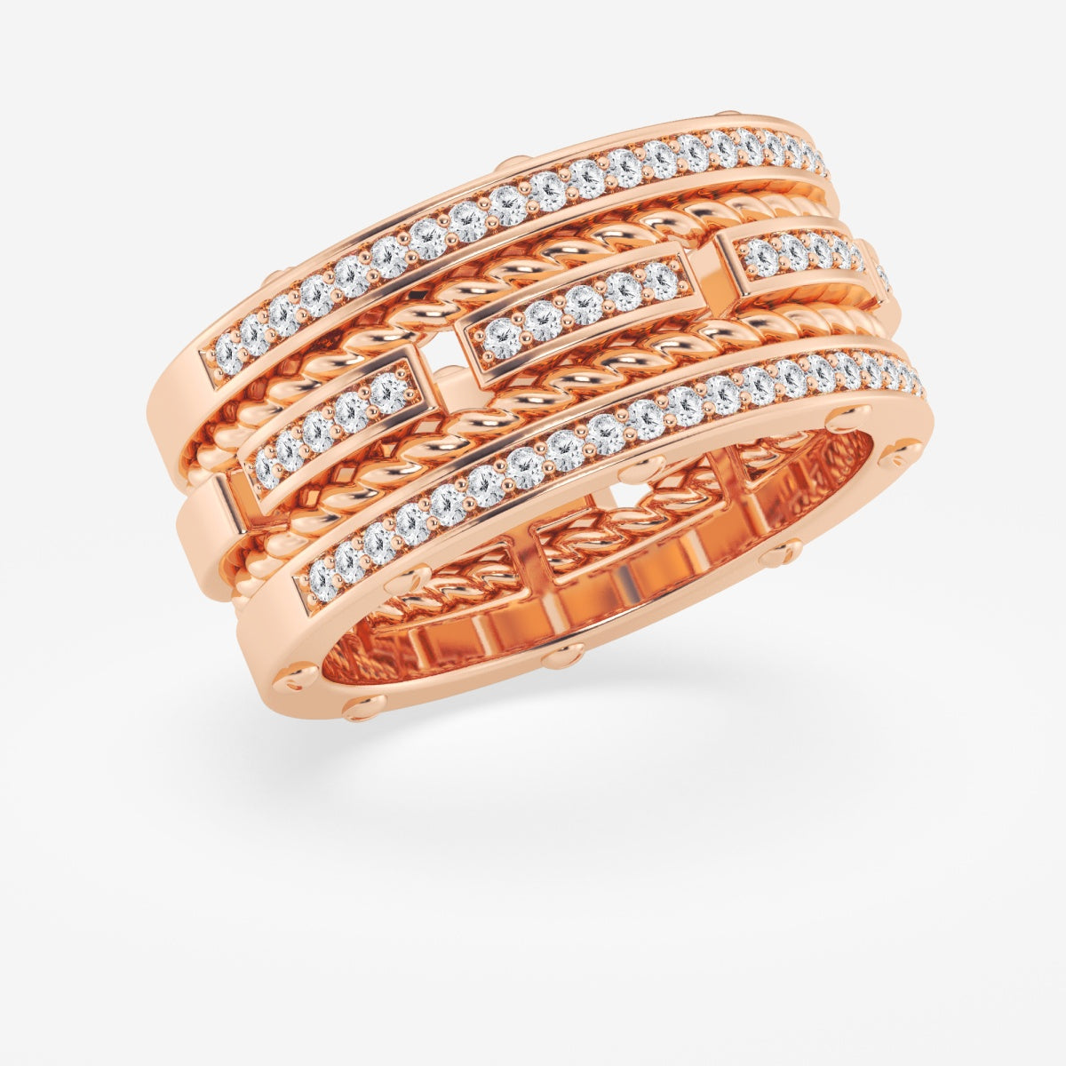 Round Contemporary Wedding Band