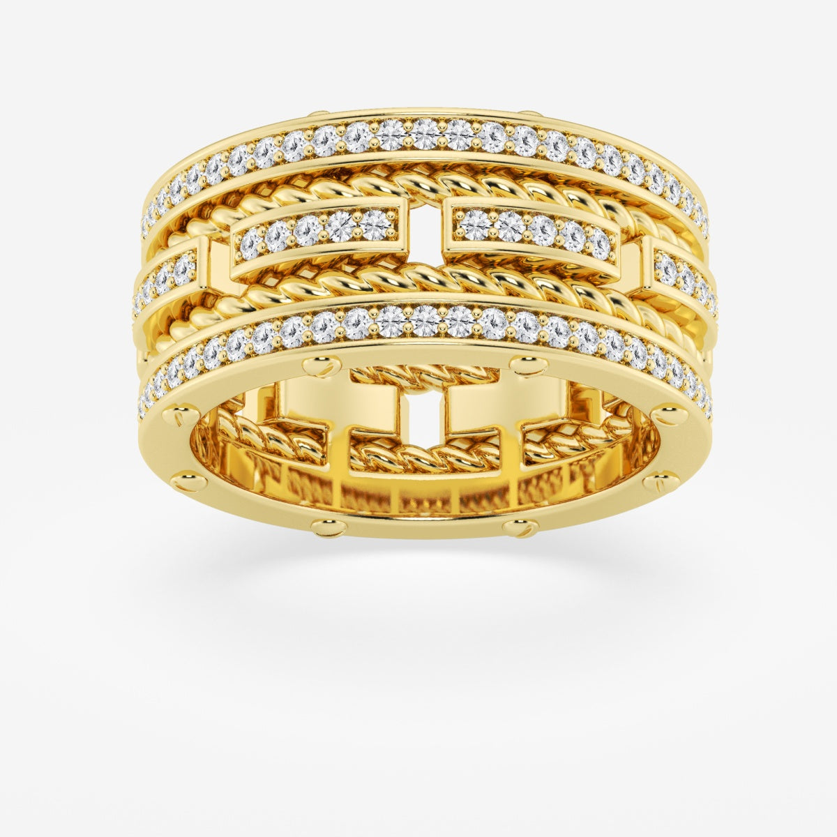 Round Contemporary Wedding Band