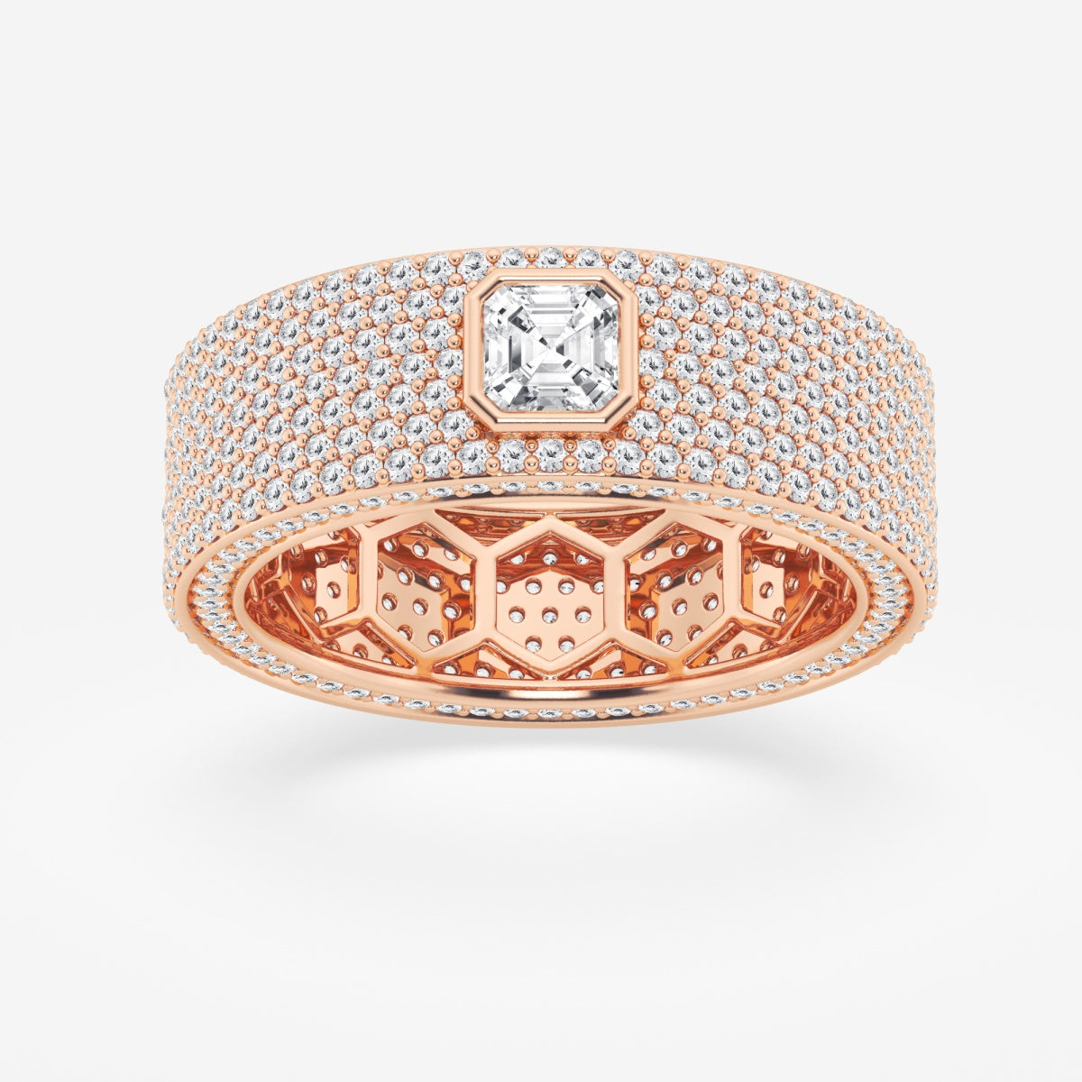 Asscher Contemporary Eternity Band - 7.4mm Width