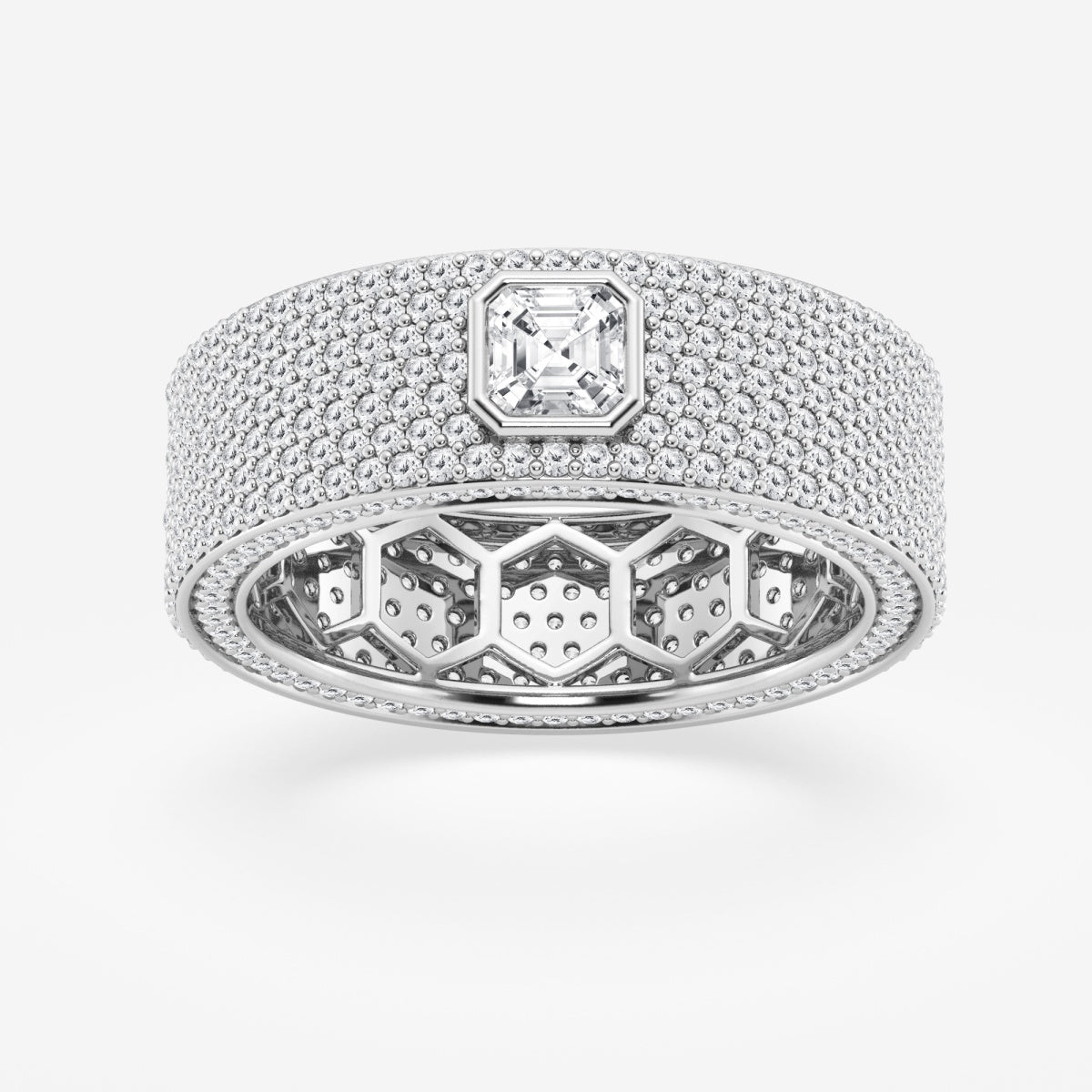 Asscher Contemporary Eternity Band - 7.4mm Width