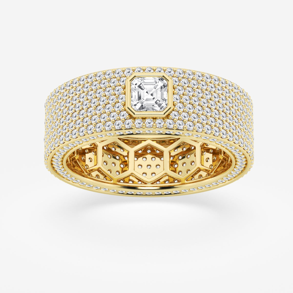 Asscher Contemporary Eternity Band - 7.4mm Width